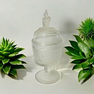 Gillinder Bros Westward Ho Stemmed Covered Compote